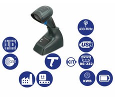 Ausgepackt - Datalogic QuickScan I QM2131 Kit RS-232/ 1D-Barcodescanner / 433 MHz / Multi-IF / schwarz / ausgepackt
