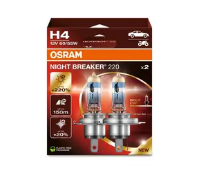 OSRAM NIGHT BREAKER 220 H4 CAR Halogenlampe / 2 Stück 