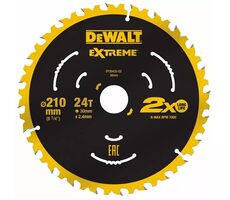 DeWalt DT20432 / Extreme Sägeblatt für Sägen / Durchmesser 210x30 mm / Schnittbreite 1,6 mm / Anzahl Zähne 24