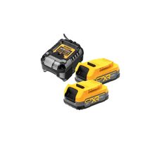 DeWalt DCB1102E2 / Akkupack mit Ladegerät / 2x 1,7 Ah Akkus