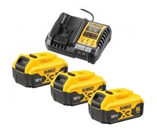 DeWalt DCB1104P3 / Akkupack mit Ladegerät / 3x 5,0 Ah Akkus