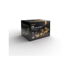 Solight Outdoor-Kette mit dekorativen LED-Birnen / 10 Birnen / 3M / 3xAA / warmweiß