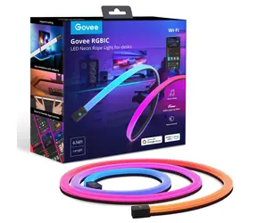 Govee H61C2 Neon-LED-Streifen für Gaming-Schreibtisch / 2 m / 17 W / Bluetooth / WLAN / RGBIC