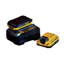 Stanley FATMAX V20 Ladegerät + 2x 2,0 Ah Akku / 18V / 2x 2,0 Ah