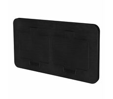 Unverpackt - Solight 5B323B Bodeneinbau-Doppelsteckdose schwarz / IP55 / rechteckige Kappe / unverpackt