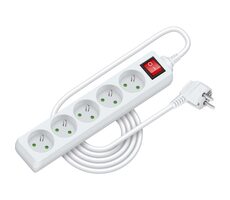 Retlux RPC 30 Verlängerungskabel mit Schalter 5 Steckdosen 3×1,0mm 3M weiß