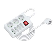 Retlux RPC 37 Verlängerungskabel mit Schalter 7 Steckdosen 3x1,0mm 3,0m weiß