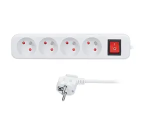 Solight Verlängerungskabel 4 Steckdosen + Schalter 5m weiß / 3 x 1,5mm2
