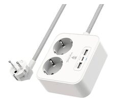 Viking Verlängerungskabel A23 weiß / 2x 16A + 2x USB-A + 2x USB-C