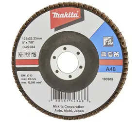 Makita D-27084 / Schleiffächerscheibe 125 mm / Körnung A40