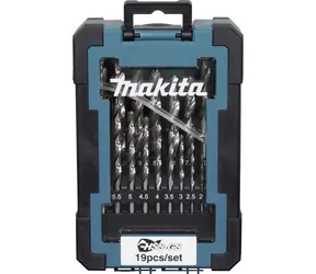 Makita D-78352 Metallbohrer-Set HSS-GS 1-10 / zylindrischer Schaft / 19-teilig.