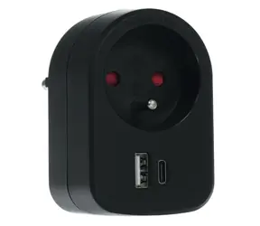 Retlux RPC 70 BK Steckdose + 2x USB (5V/2100mA)