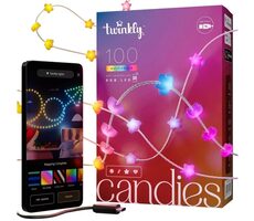Twinkly Candies LED-Lichterkette TWKS100RGB-T, 8 m, dimmbar, mit WLAN und USB-C-Anschluss