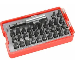 Extol- Premium Bit-Set, 33-teilig / magnetischer Bithalter / CrV 