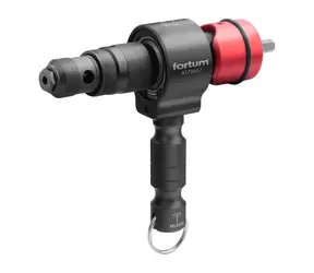 FORTUM Nietaufsatz für T-COMBO Bohrmaschine / Satz für M3-M12 Muttern und Schrauben / Nieten 2,4-6,4 mm / CrMoV 