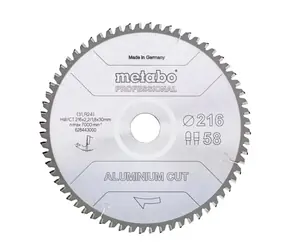 Metabo AluminiumCutProf / Trennscheibe für Aluminium / Durchmesser 216 x 30 mm / Schnittbreite 2,2 mm 
