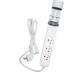 Retlux RPC 72 USB-Verlängerungskabel für unter den Schreibtisch, weiß / 3-fach Steckdose mit Schutzgitter + 1x USB-C + 2x USB-A