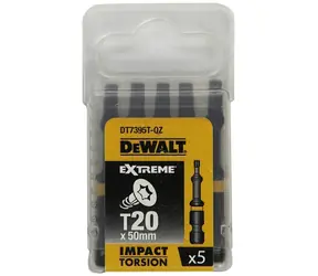 DeWalt DT7395T-QZ 5-teiliges Bit-Set EXTREME Torx T20 x 50 mm