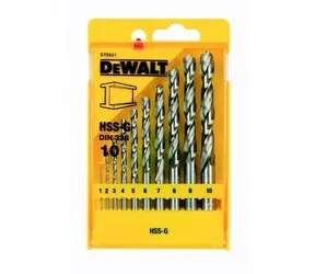 DeWalt DT5921-QZ / Satz HSS-G-Bohrer für Metall / Durchmesser 1-10 mm / 10 Stk