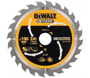 DeWalt DT99562 / Sägeblatt für Kreissägen / Durchmesser 190x30 mm / Schnittbreite 1,55 mm / Anzahl Zähne 24