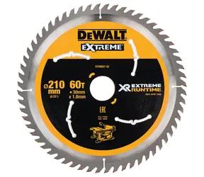 DeWalt DT99567 / Sägeblatt für Tisch-Akkusägen / Durchmesser 210x30 mm / Schnittbreite 1,80 mm / Zähnezahl 60