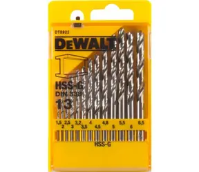DeWalt DT5923-QZ / Metallbohrer-Set HSS-G DIN 338 / Durchmesser 1,5-6,5 mm / 19 Stück.