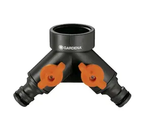 Gardena 00940-20 2-Wege-Schlauchventil für Wasserhähne mit Gewinde 33,3 mm (G 1")