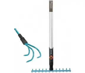 Gardena Combisystem 03004-20 Gartengeräte-Set - Rechen 03177-20 | Grubber 03166-20 | Griff 03723-20