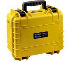 B&W 3000|Y|SI Outdoor-Koffer Typ 3000 mit vorgeschnittener Schaumstoffpolsterung Gelb / Maße 365 x 295 x 170 mm