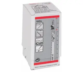 BOSCH 2608637876 / Satz Sägeblätter für Weichholz / HCS / Klemmung T / Blattlänge 100 mm / Abstand 2,7 mm / 100-tlg