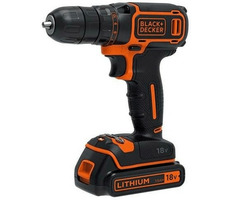 Black&Decker BDCDC18KB / Akku-Bohrschrauber / 18V / 2x1,5Ah / 10mm Bohrfutter / 650 U/min / 30 Nm