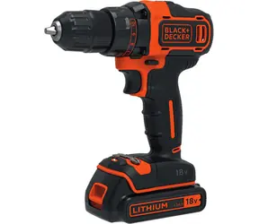 Black&Decker BDCDD186K / Akku-Bohrschrauber / 18 V / 1,5 Ah / 10-mm-Bohrfutter / 1400 U/min / 40 Nm