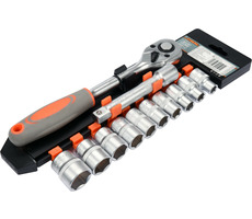 STHOR TO-58633 / Ratschen-Steckschlüsselsatz 1|2" / Gola / 12-tlg