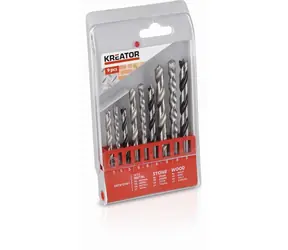 KREATOR KRT012501 / Metallbohrer-Set | Stein | aus Holz / Durchmesser 5-6-8 mm / 9 Stk