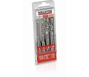 KREATOR KRT012601 / SDS- PLUS Bohrerset / Durchmesser 5-10 mm / Länge 110 mm / 4-tlg