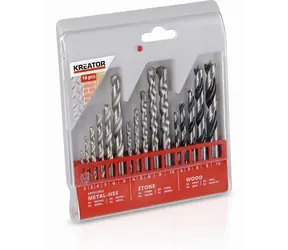 KREATOR KRT012502 / Metallbohrer-Set | Stein | aus Holz / Durchmesser 2-10 mm / 16 Stk