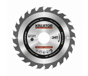 KREATOR KRT020408 / Sägeblatt für Holz / Durchmesser 160 x 30 mm / Schnittbreite 2,0 mm / Anzahl Zähne 24 