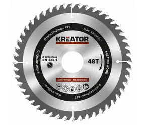 KREATOR KRT020409 / Sägeblatt für Holz / Durchmesser 160 x 30 mm / Schnittbreite 2,0 mm / Anzahl Zähne 48 
