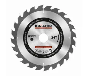 KREATOR KRT020420 / Sägeblatt für Holz / Durchmesser 210 x 30 mm / Schnittbreite 2,2 mm / Anzahl Zähne 24 