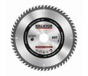 KREATOR KRT020422 / Sägeblatt für Holz / Durchmesser 210 x 30 mm / Schnittbreite 2,2 mm / Anzahl Zähne 60 