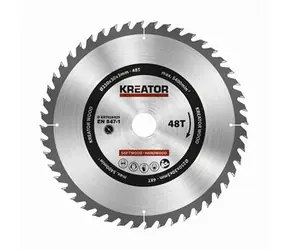 KREATOR KRT020425 / Sägeblatt für Holz / Durchmesser 250 x 30 mm / Schnittbreite 3,0 mm / Anzahl Zähne 48