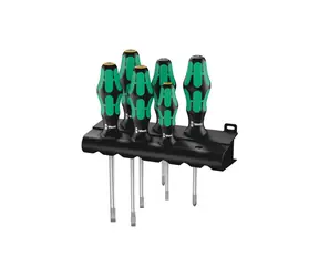 Wera 334|355|6 Schraubendreher-Set mit Ständer Kraftform PLUS Lasertip + Ständer