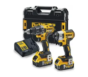 DeWalt DCK268P2T / Akku-Werkzeugsatz Bohrmaschine DCD791 | Schlagschrauber DCF887 / 2x18V / 2x5,0Ah