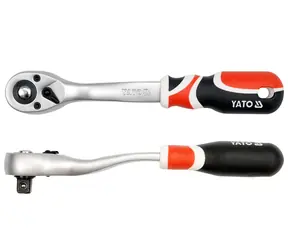 YATO Ratsche 1|2" gebogen / Länge 255 mm / Zähnezahl 72 / Kniehebel / CrV 6140