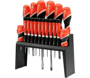 YATO Schraubendrehersatz / Flach | Kreuz | TORX / magnetisch / S2 / 58 HRC / 18 Stk