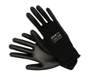 YATO Arbeitshandschuhe - Größe 10 schwarz / Nylon-Polyurethan / Norm EN388 und EN420
