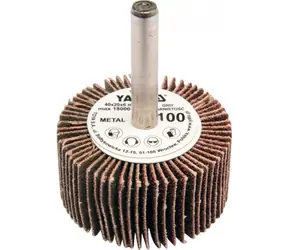 YATO Schleiffächerscheibe / Radial 40x20 mm / Schaftdurchmesser 6 mm / Körnung 100