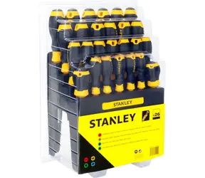 Stanley Schraubendreher-Set + Ständer (26-teilig) / Schlitz | Kreuzschlitz | Torx | Pozidriv
