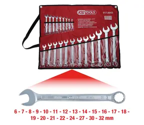 KS Tools Flachschlüsselsatz mit 6-32 mm 21-teilig / gebogen 