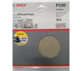 BOSCH M480 Best for Wood & Paint 2608621163 / Scheibe für Exzenterschleifer / Körnung 100 / 150 mm / Klettverschluss / 5 Stück